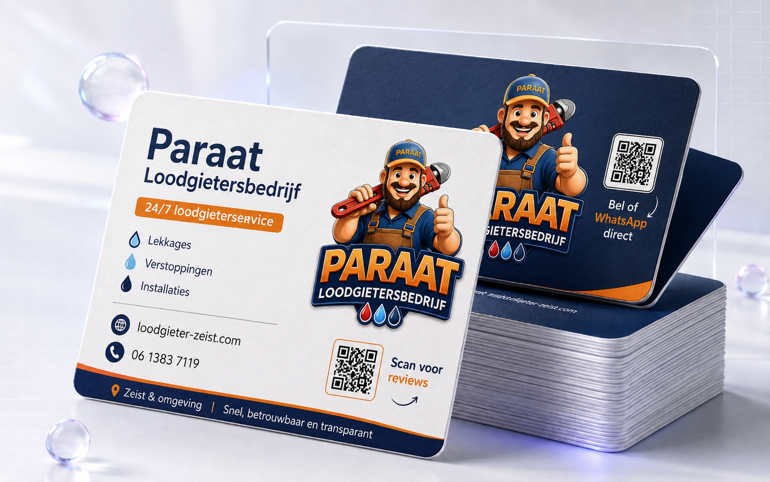 Premium business card design mockup with front and back card layout