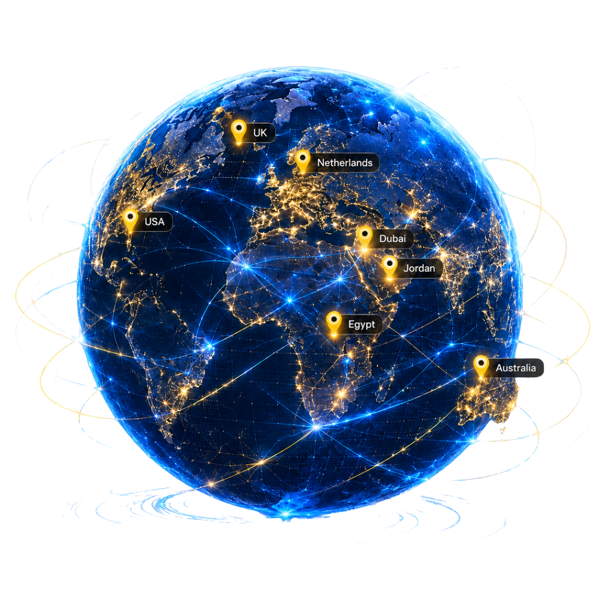 Global local SEO client network with locations in the UK, Netherlands, Dubai, Jordan, Egypt, USA and Australia